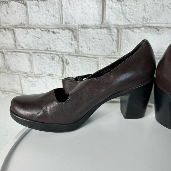 Dansko Brown Heels Tara Nappa Mary Jane Leather Buckle Strap Neutral 9 39 - Picture 9 of 12